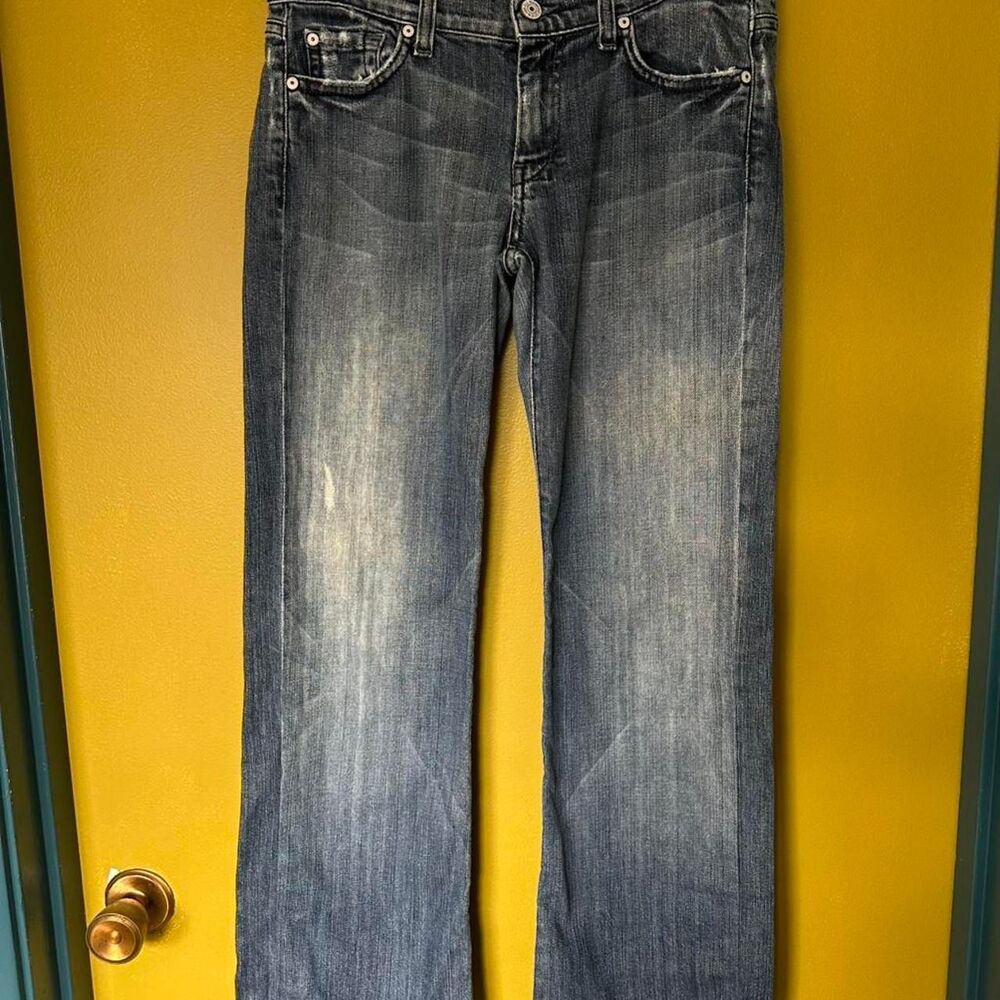 7-for-all-mankind Women's Blue and Navy Jeans